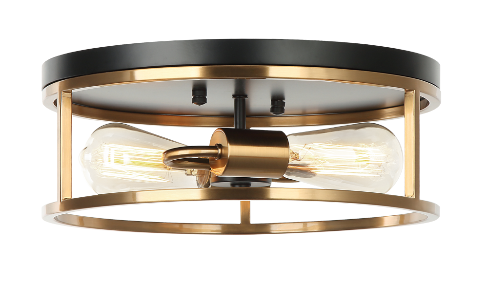 Clarke Black, Aged Gold Brass Flush Mounts