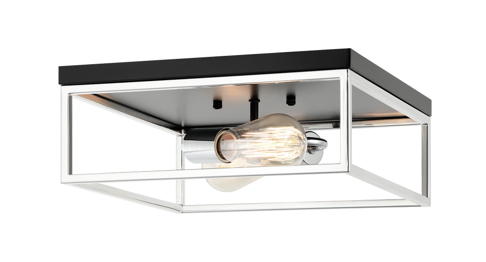 Clarke Black + Chrome Flush Mounts