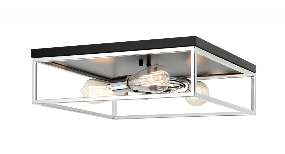 Clarke Black + Chrome Flush Mounts