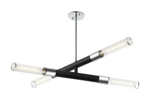 Matteo Lighting C61204MBCH - Tubo Matte Black + Chrome Pendant