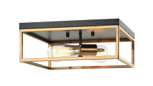 Matteo Lighting M15542BKAG - Clarke Black, Aged Gold Brass Ceiling Mount