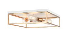 Matteo Lighting M15543WHAG - Clarke White + Aged Gold Brass Flush Mounts