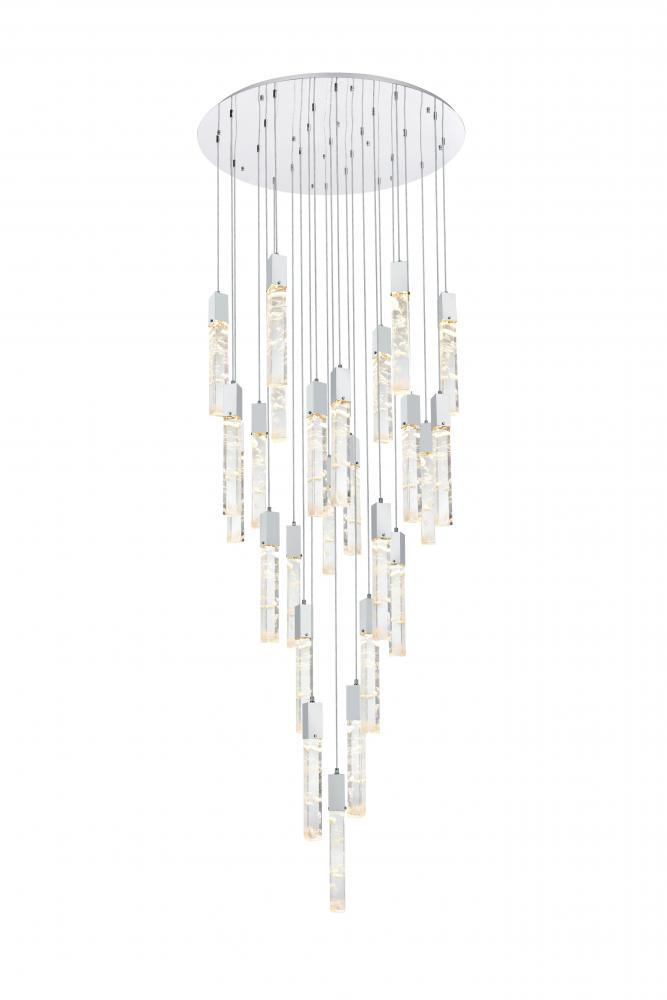 Pendant D42"H24"L25 Chrome