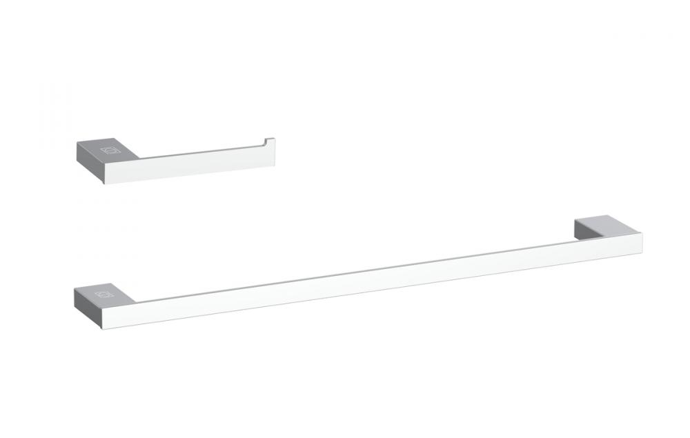 Bathroom hardware set 24"x2.9"+7"x2.9" chrome