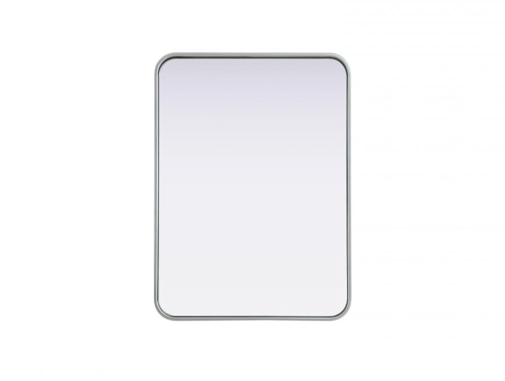 R Corner Mirror 22"x30"x2" Silver