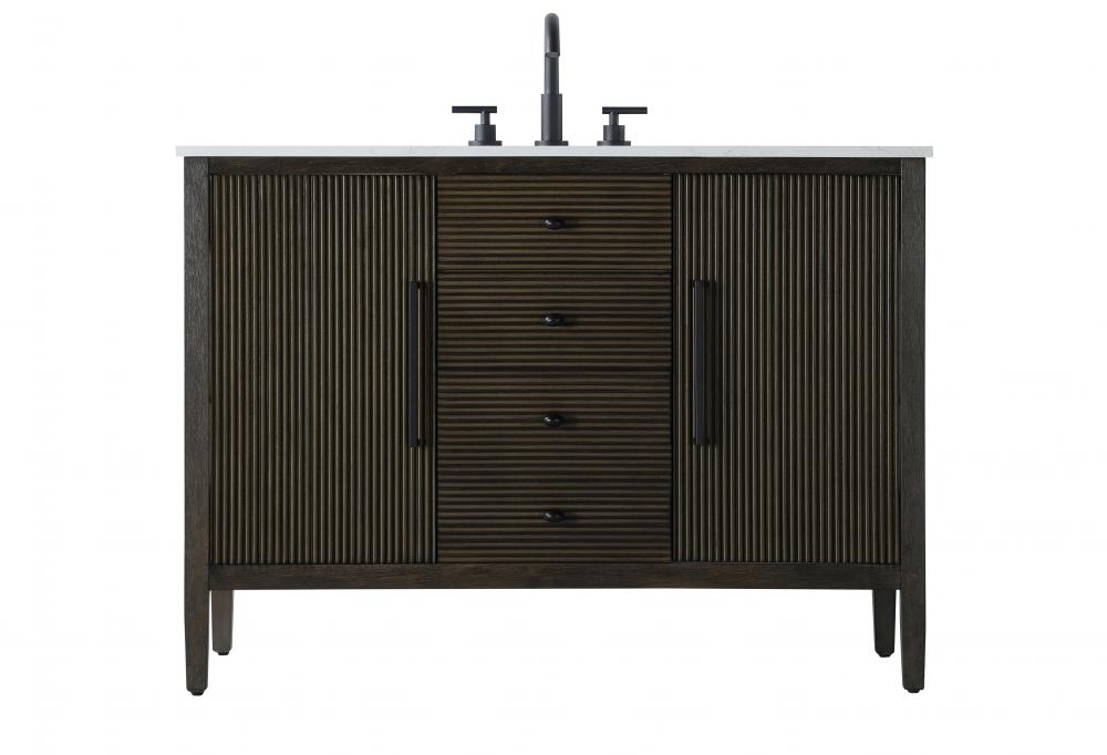 Vanity Cabinet 2Dr 2Dw 48x21.5x35 Chocolate Oak