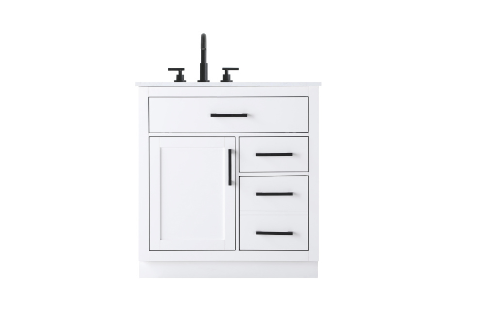 Vanity Cabinet 1Dr3Dw 32"W x 22"D x 35''H White