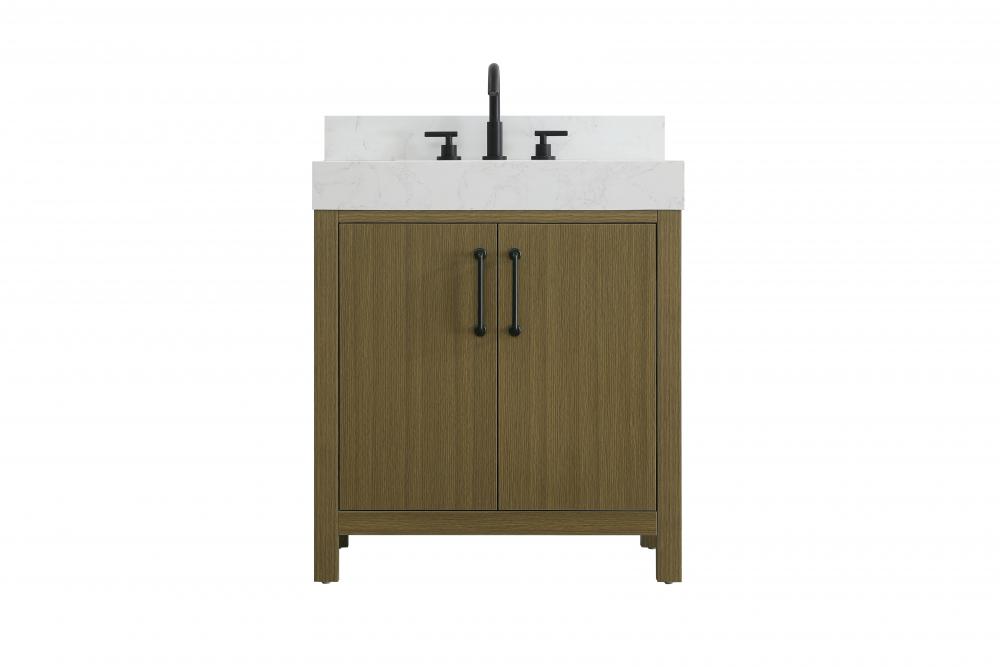Vanity Cabinet 2DR 30"W x 22"D x 34"H Chestnut Brownw/BS
