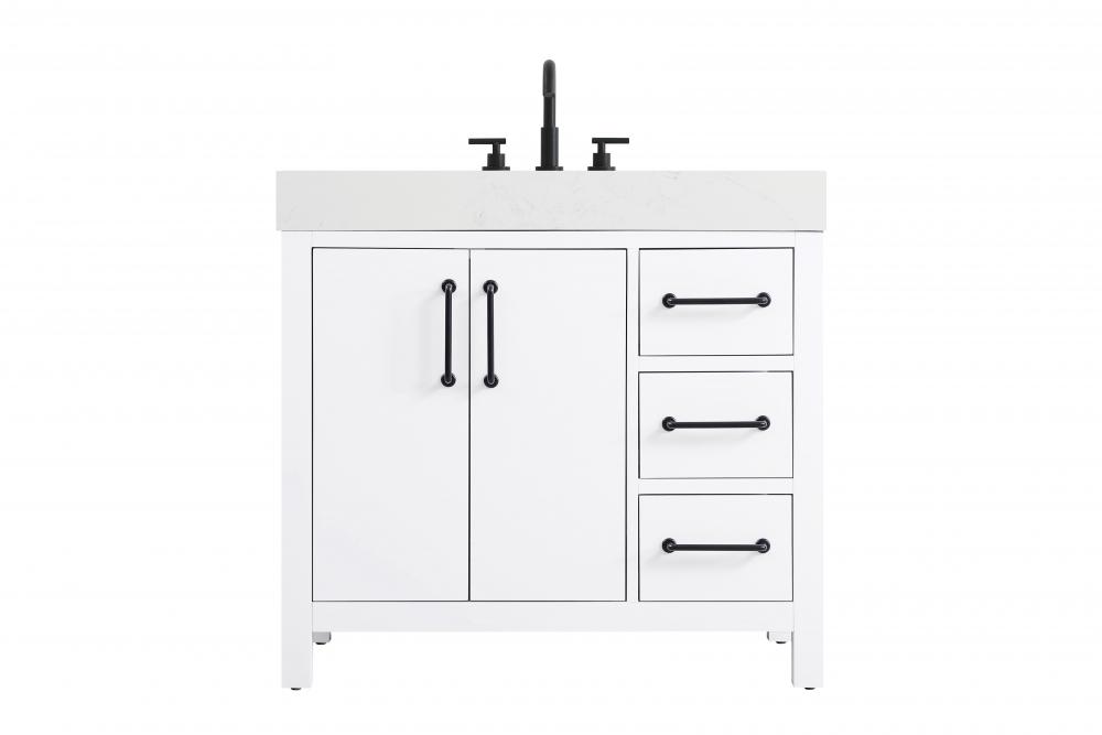 Vanity Cabinet 2DR 3DW 36"W x 22"D x 34"H White
